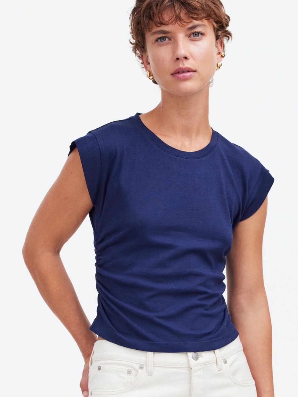 Madewell Top XXS Cinched Blue